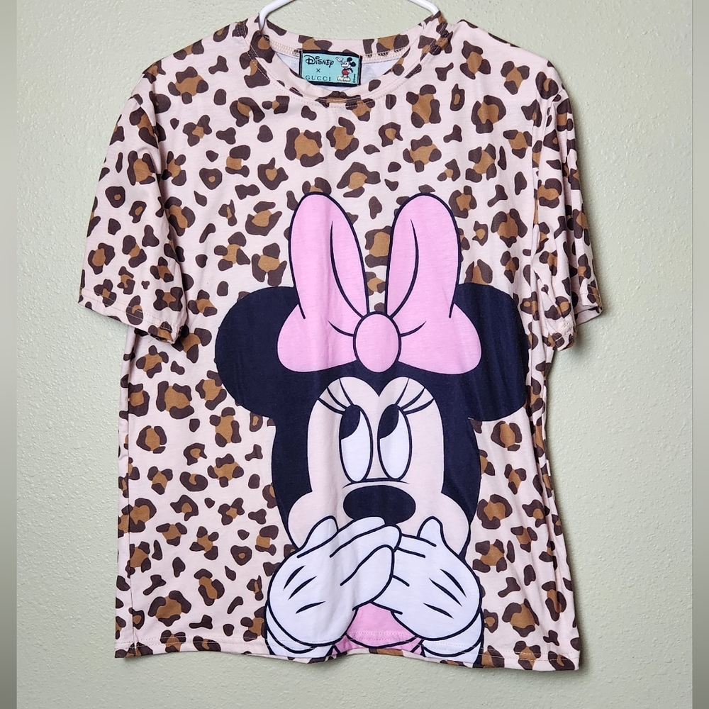 Disney Gucci Leopard Minnie Mouse Top Womens Size Large